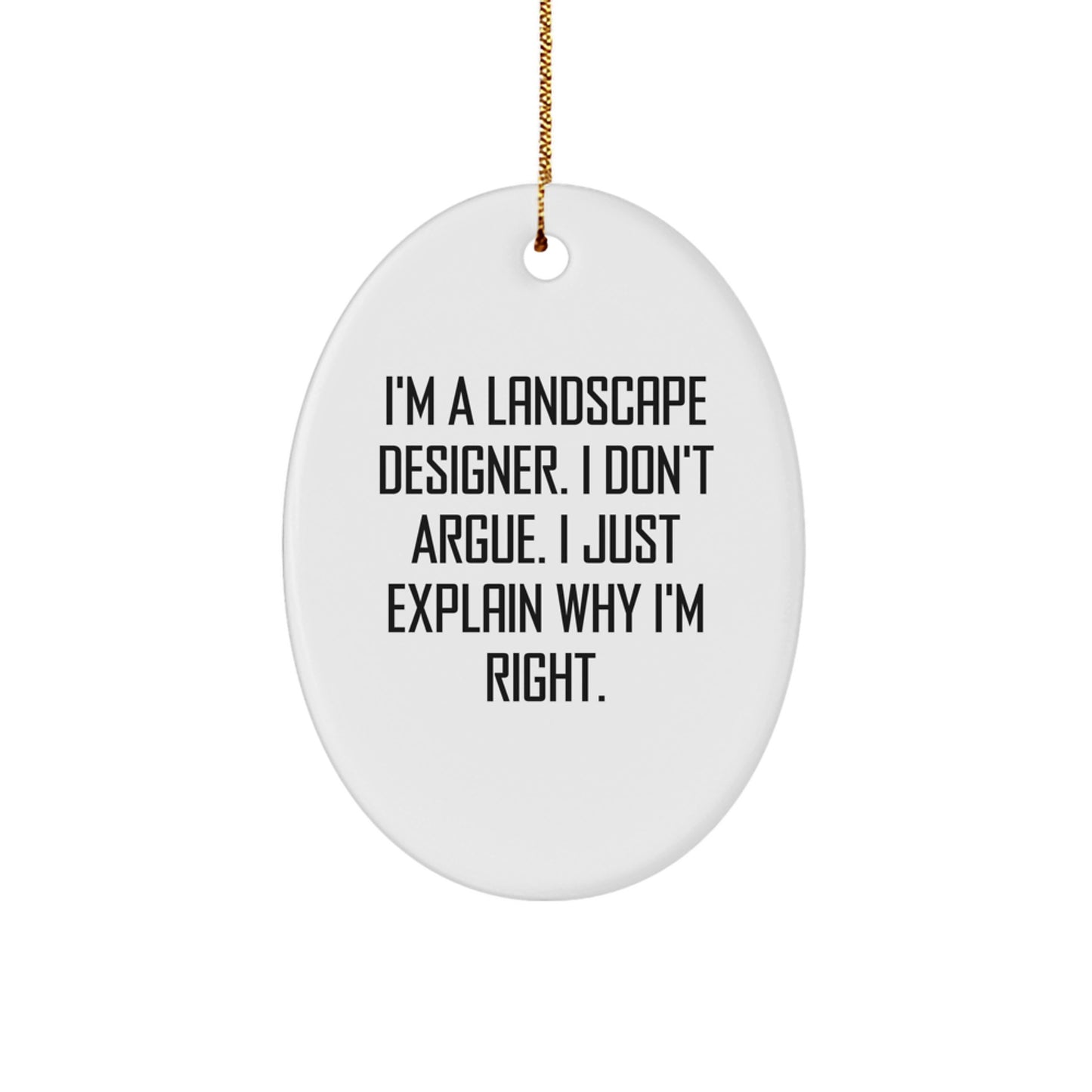 Landscape Designer Oval Ornament Funny Quote Gifts for Men Women Friends Family Christmas Unique - Image 1