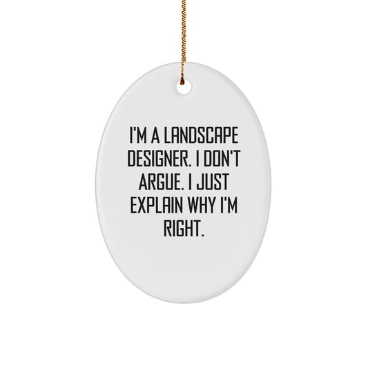 Landscape Designer Oval Ornament Funny Quote Gifts for Men Women Friends Family Christmas Unique - Image 1