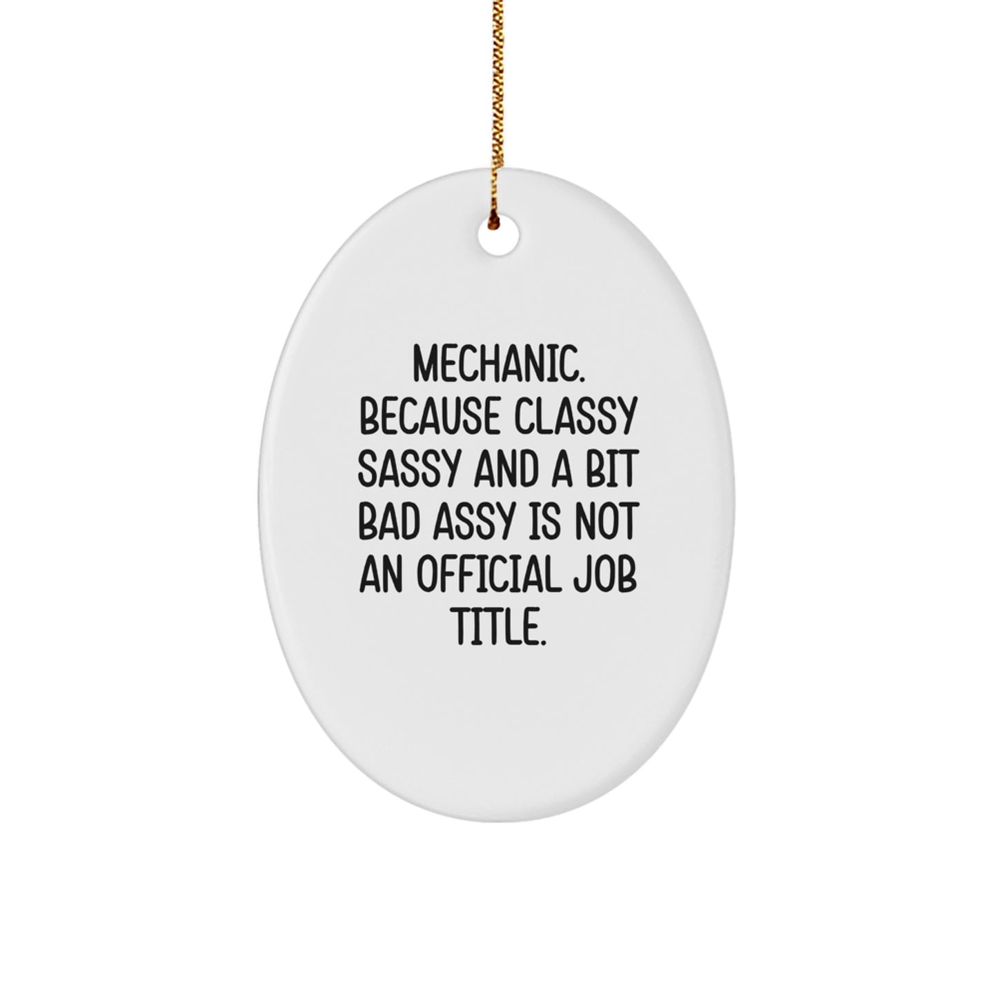 Funny Mechanic Oval Ornaments Gifts from Men to Mechanic Friends for Christmas - Image 1