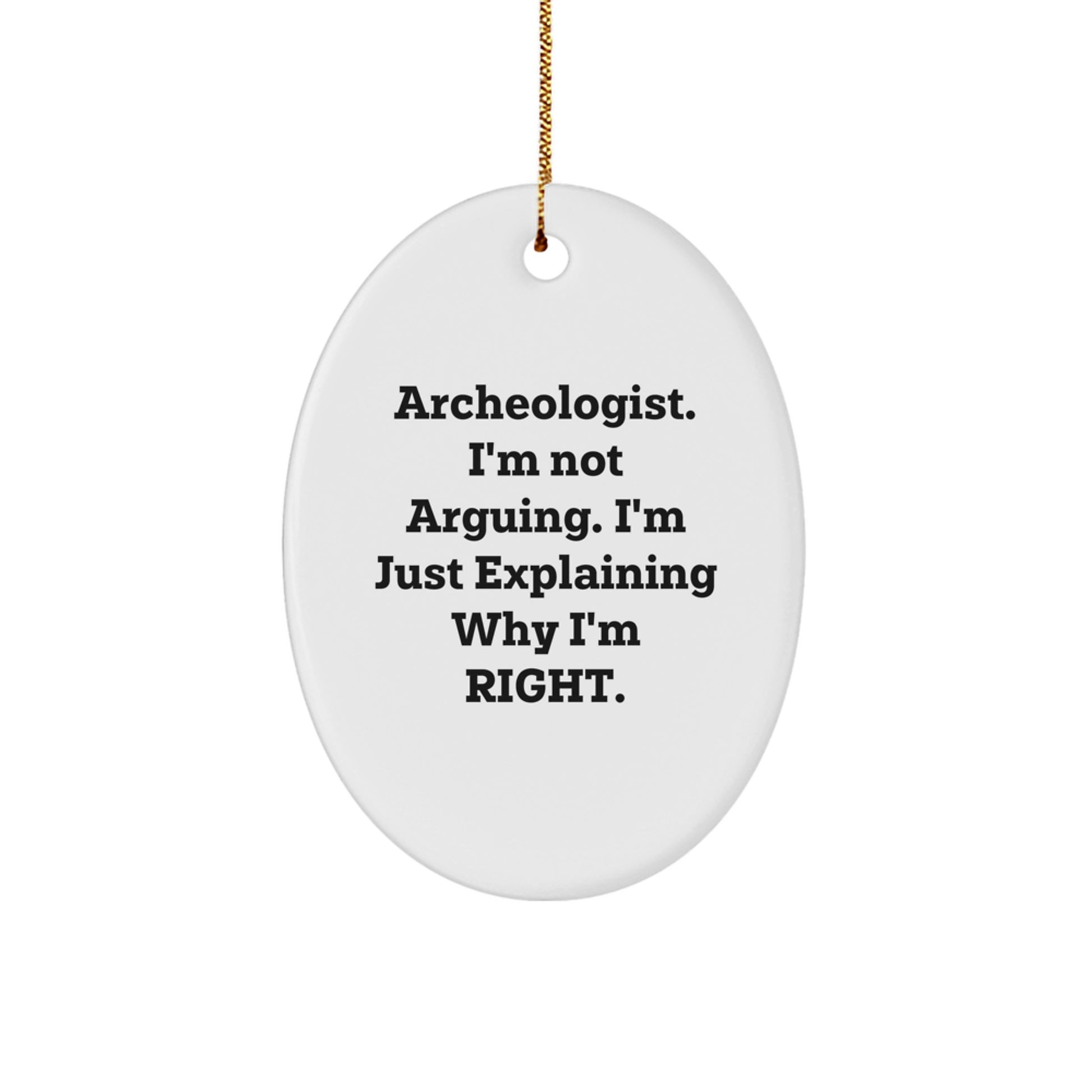 Gifts from Friends for Archeologists - Oval Ornament with Funny Quote, Perfect Christmas Unique Gift for Men, Women, and Coworkers - Image 1