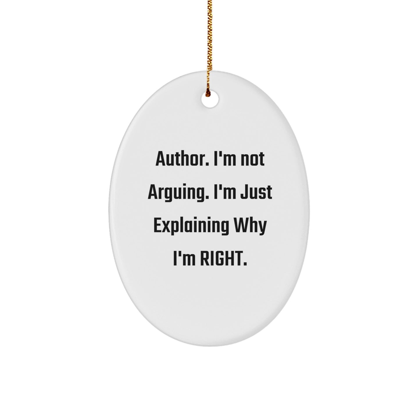 Author Gifts from Men - Funny Oval Ornament for Author, Perfect for Christmas Unique Gifts for Author Friends - Image 1