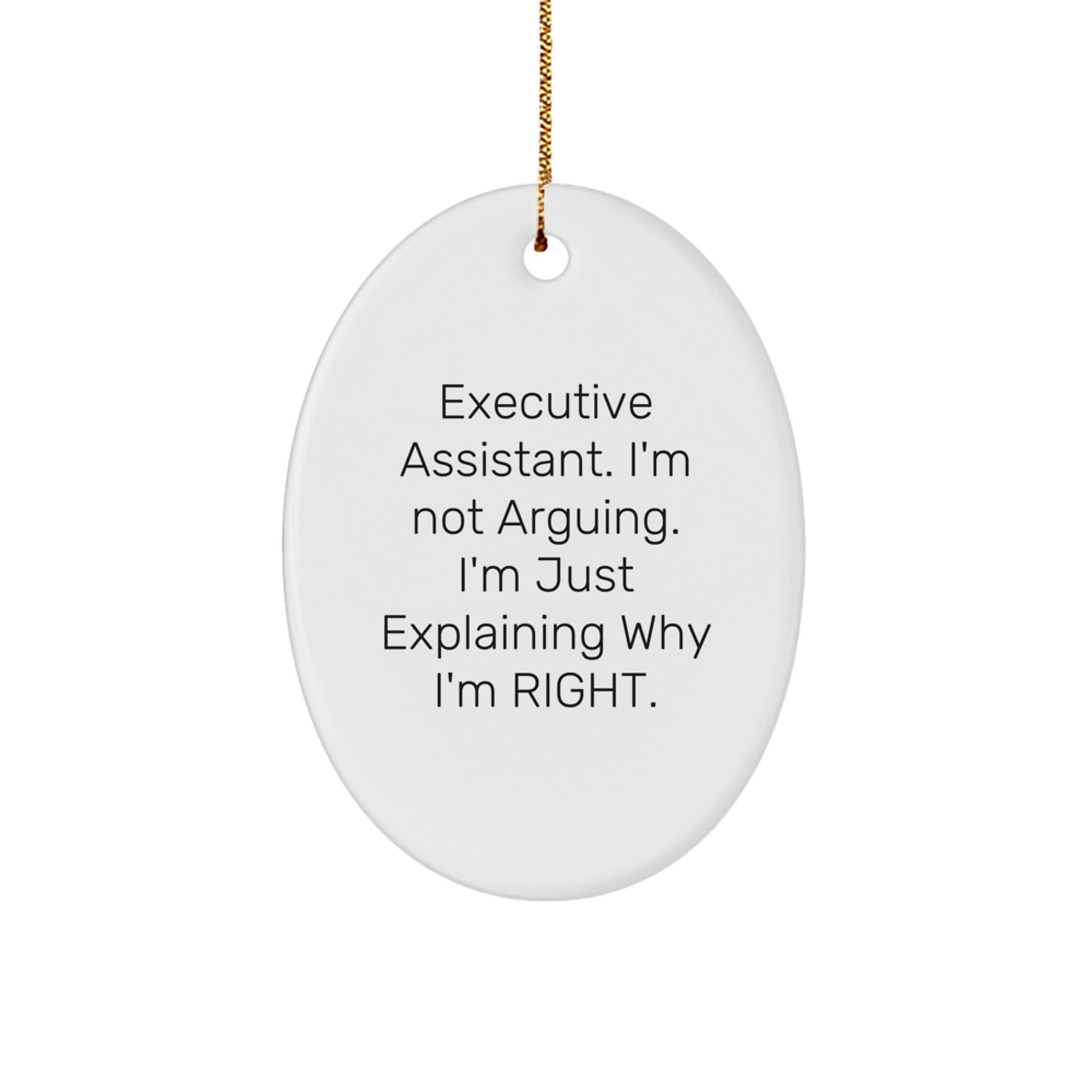 Funny Executive Assistant Christmas Unique Gifts from Friends for Executive Assistant Oval Ornament, Executive Assistant Humor, Oval Ornament Decor - Image 1
