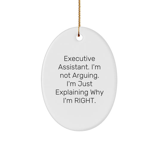 Funny Executive Assistant Christmas Unique Gifts from Friends for Executive Assistant Oval Ornament, Executive Assistant Humor, Oval Ornament Decor - Image 1