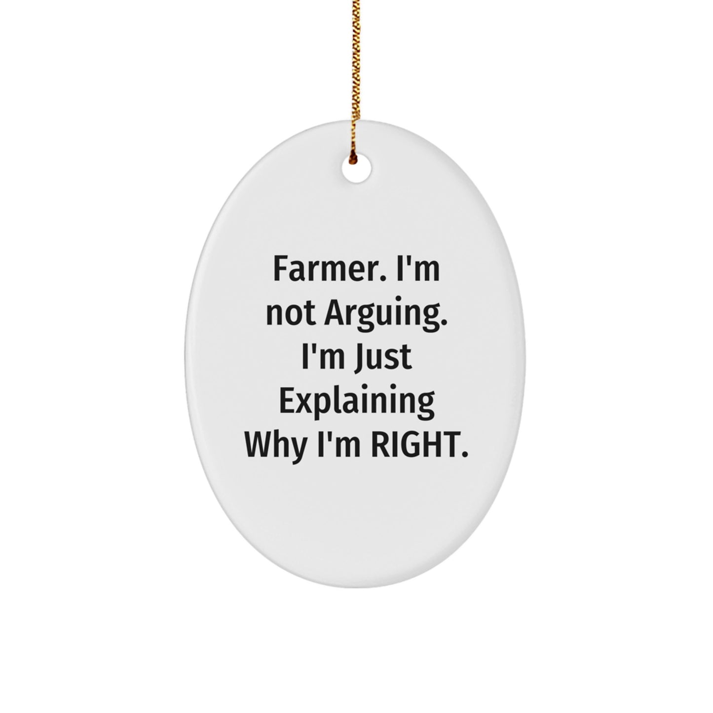 Funny Farmer Gifts from Men - Oval Ornament for Christmas Unique Gifts, Perfect for Family, Friends, Coworkers - Gifts for Farmer, Men, Women, and All Farmer Lovers - Image 1
