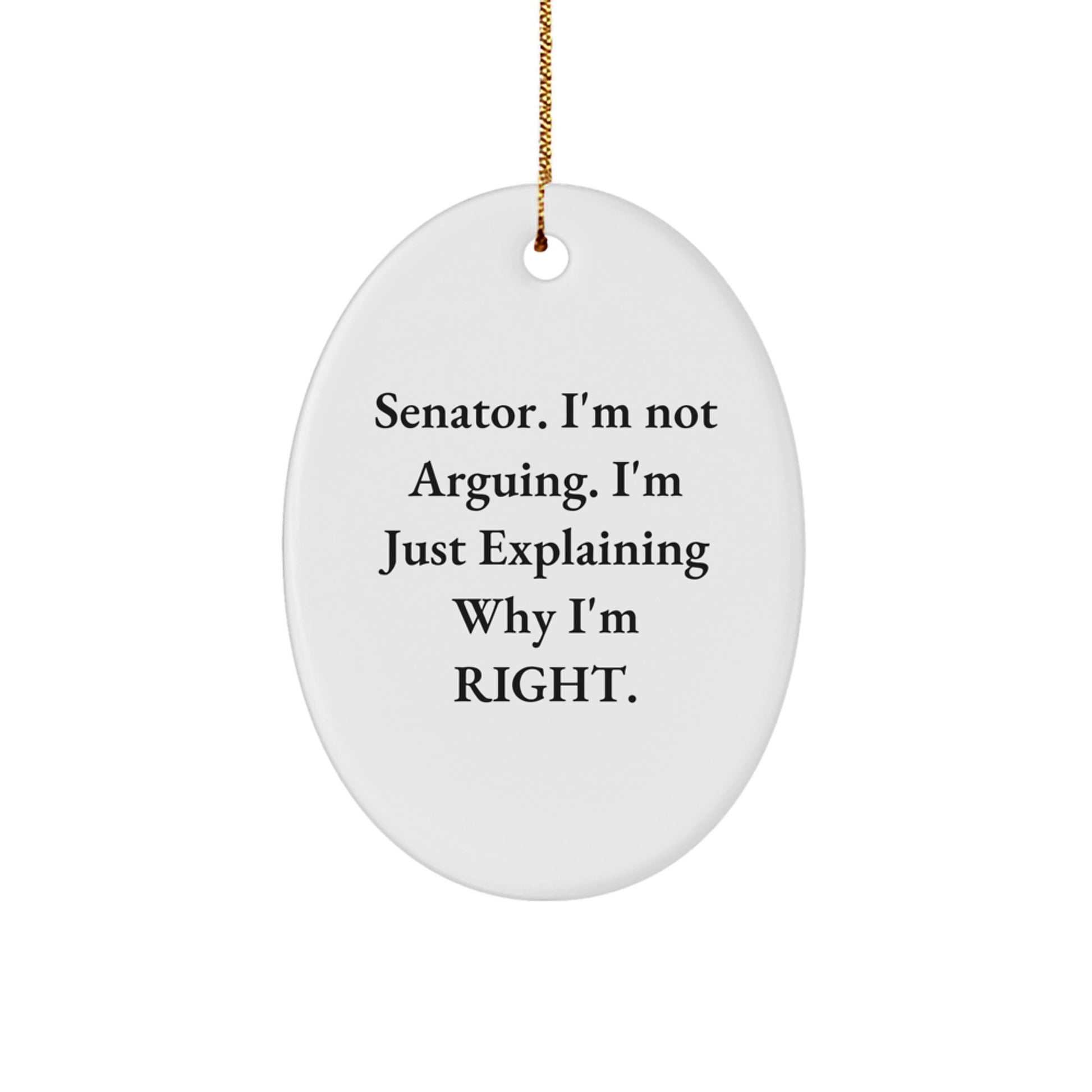 Senator Oval Ornament Funny Quote Gifts from Friends for Senator - Image 1