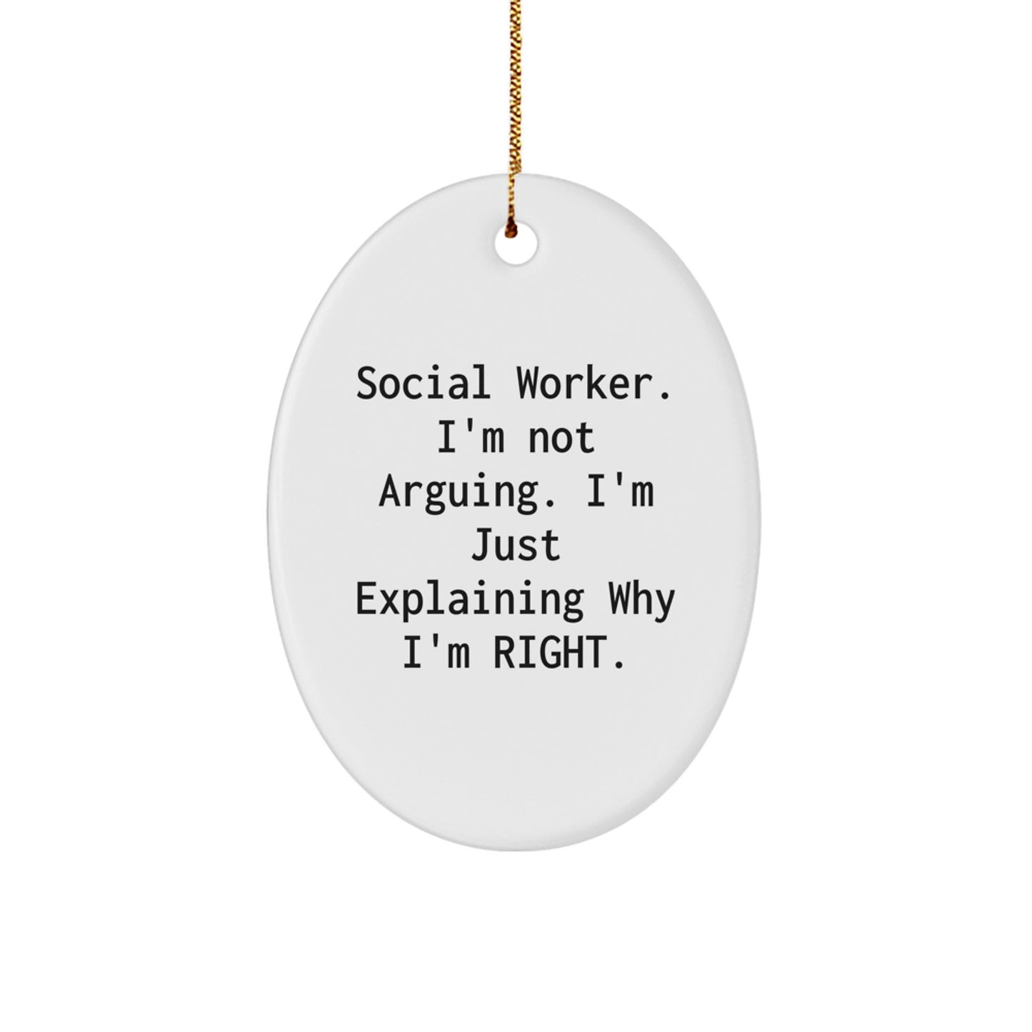Funny Social Worker Christmas Unique Gifts for Women - Social Worker Oval Ornament Gifts from Women, Gifts for Social Worker, Christmas Unique Gifts - Image 1