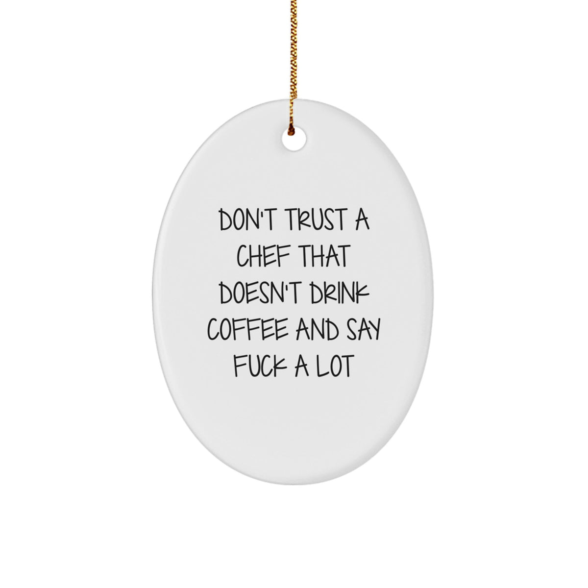 Funny Chef Oval Ornament Gifts from Friends, Coworkers, Family for Christmas Unique - Image 1