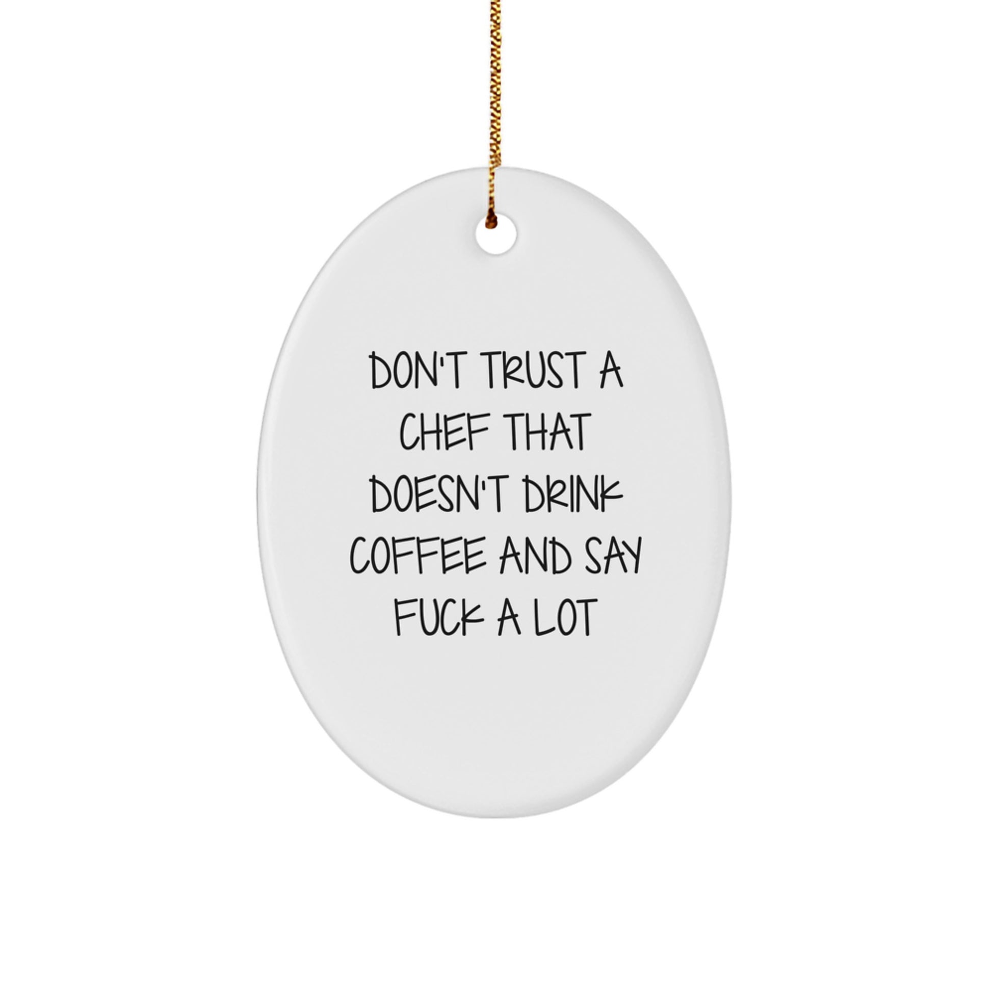 Funny Chef Oval Ornament Gifts from Friends, Coworkers, Family for Christmas Unique - Image 1