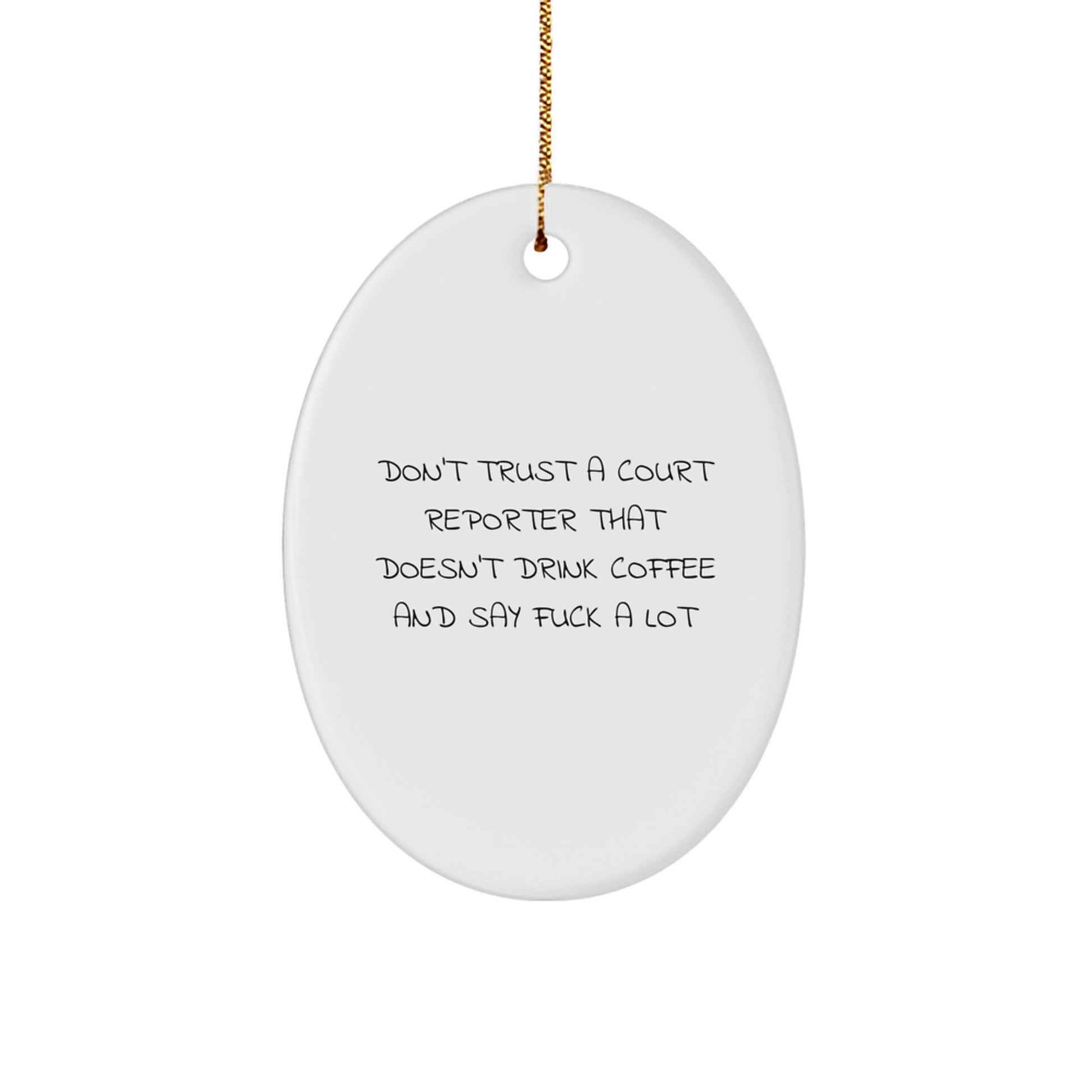 Funny Court Reporter Gifts from Men to Court Reporters - Oval Ornament for Christmas Unique Gifts - Image 1