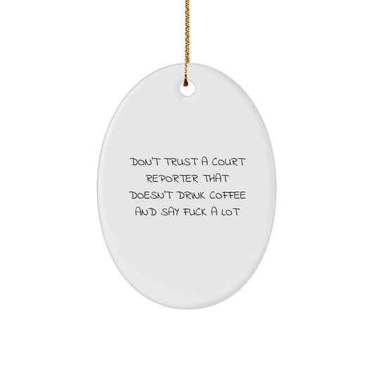 Funny Court Reporter Gifts from Men to Court Reporters - Oval Ornament for Christmas Unique Gifts - Image 1
