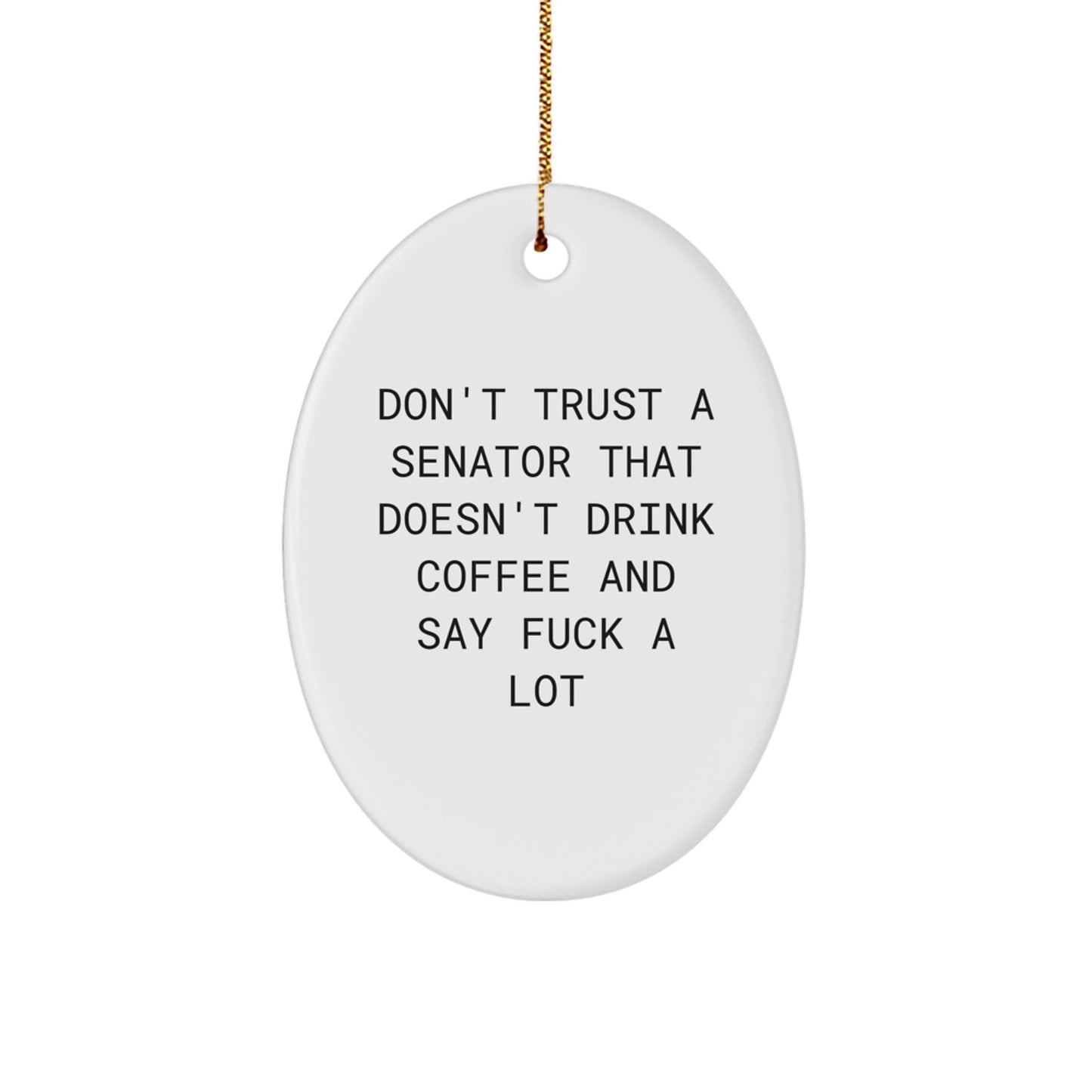 Funny Senator Gifts, Oval Ornament for Senator Friends, Christmas Unique Gifts from Men to Senator - Image 1