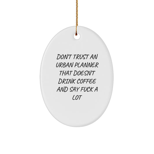 Urban Planner Gifts from Friends - Funny Oval Ornament, Oval Shaped, White Color, Perfect for Christmas Unique Gifts for Urban Planner Men and Women - Image 1