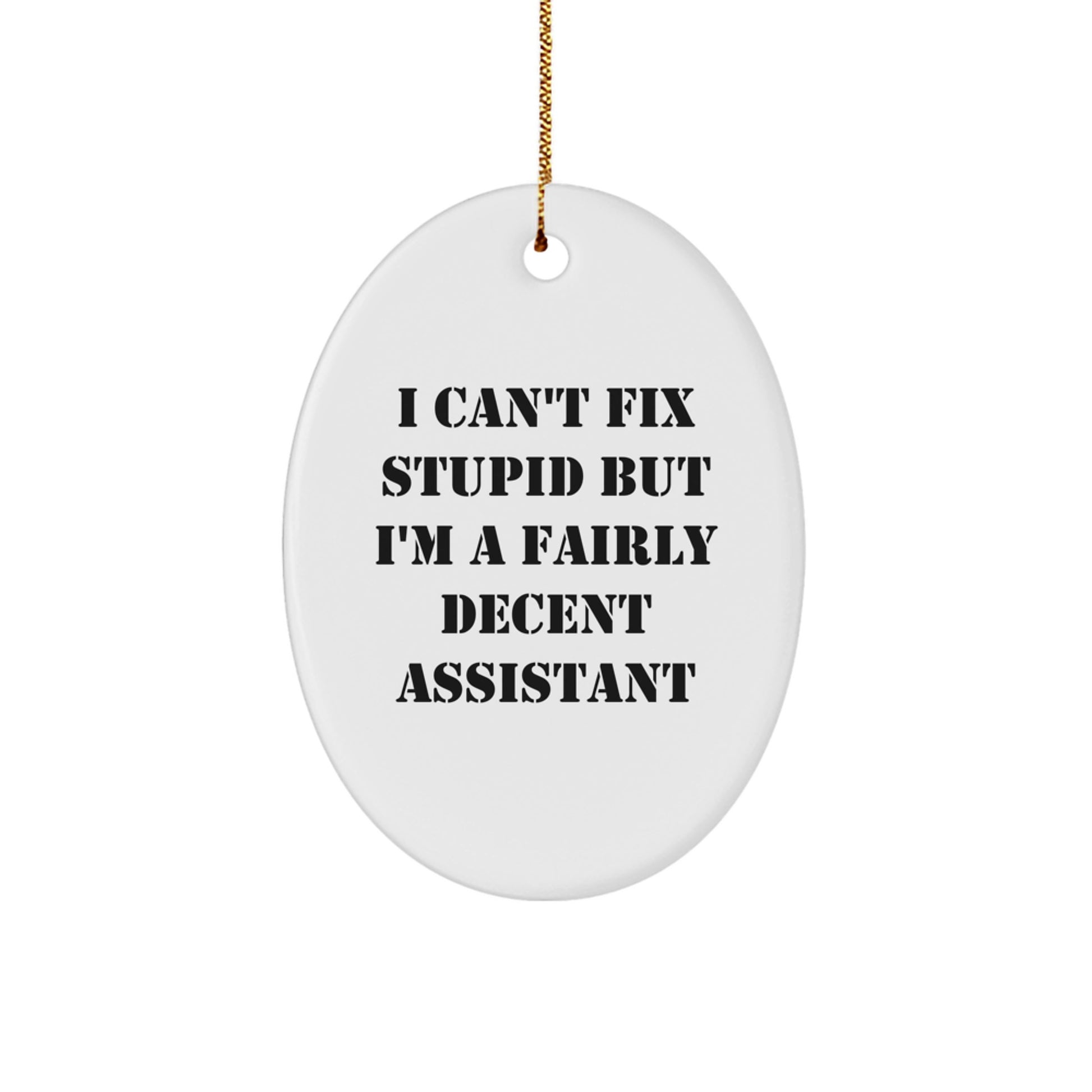 Funny Assistant Oval Ornament Gifts from Friends for Assistant - Image 1