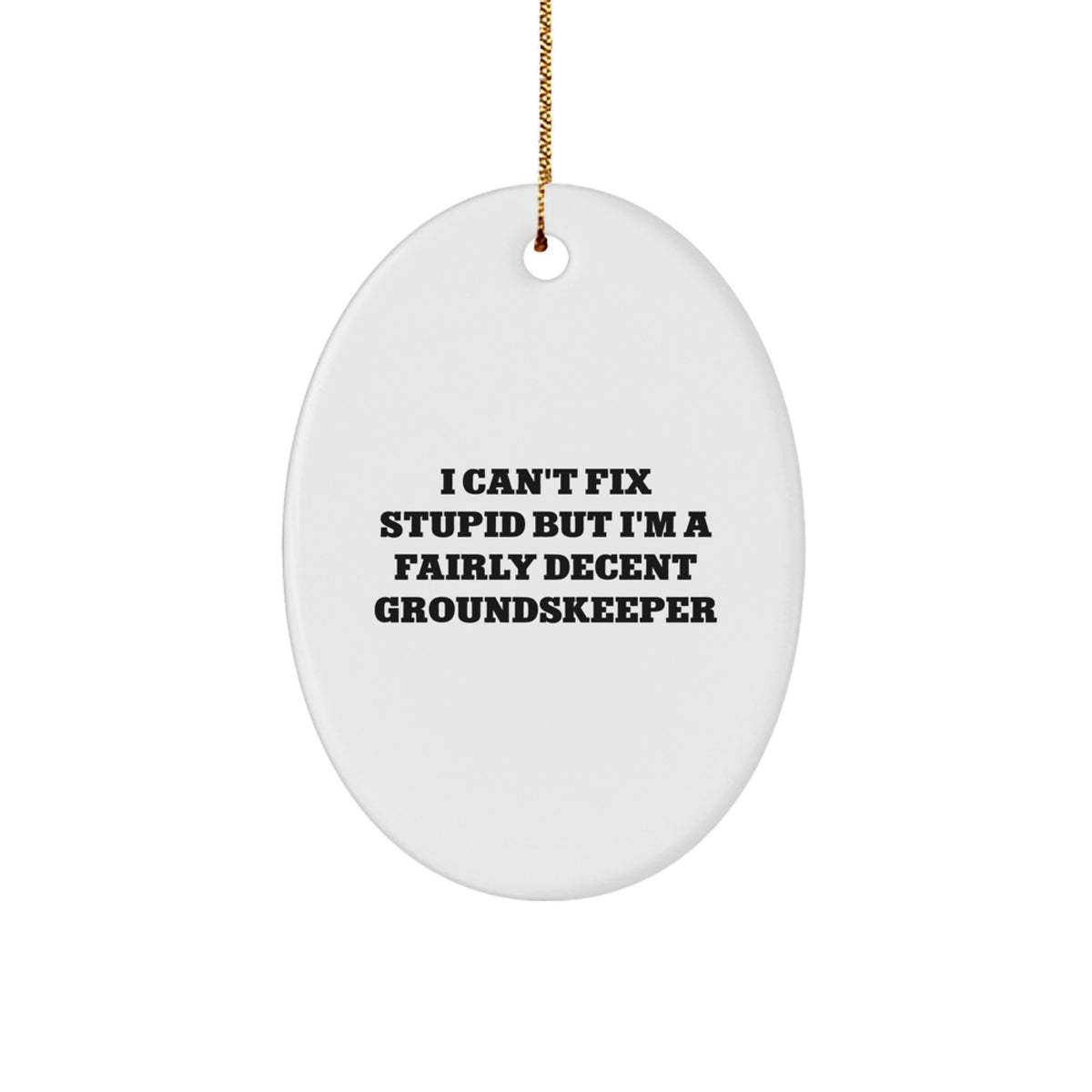 Funny groundskeeper Gifts from Friends for Men Oval Ornament I Can't Fix Stupid But I'm A Fairly Decent groundskeeper - Image 1