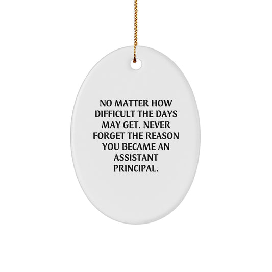 Funny Inspirational Assistant Principal Oval Ornament Gifts from Men to Assistant Principals for Christmas Unique Presents - Image 1