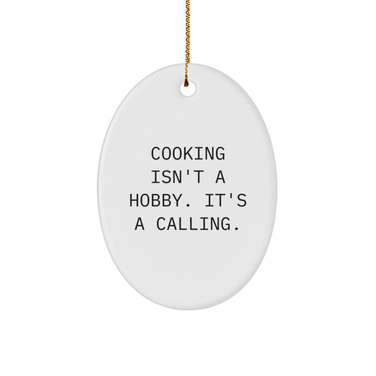 Funny Cooking Gifts from Men to Friends Oval Ornament Christmas Unique Presents - Image 1