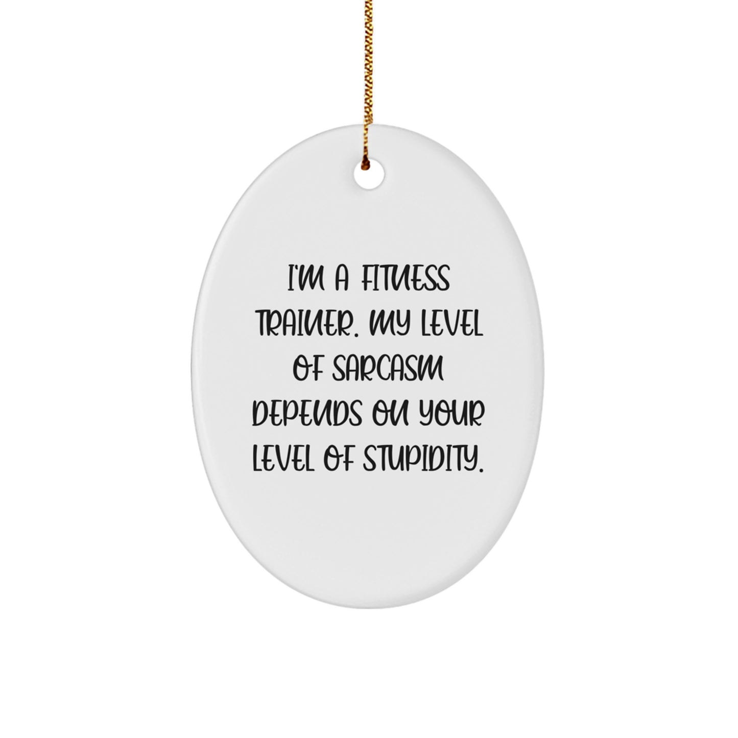 Fitness Trainer Gifts, Funny Oval Ornament, Sarcasm Quotes, Gifts from Friends to Fitness Trainers, Oval Christmas Unique Gifts - Image 1