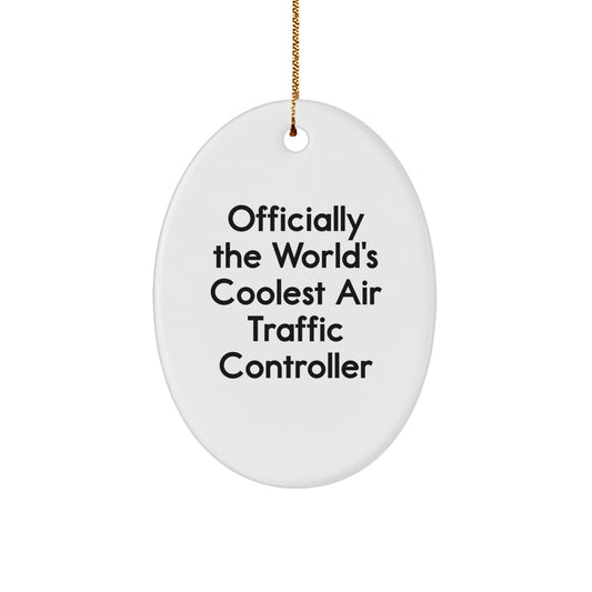 Funny Air Traffic Controller Oval Ornament Gifts from Men for Christmas Unique Gifts - Image 1
