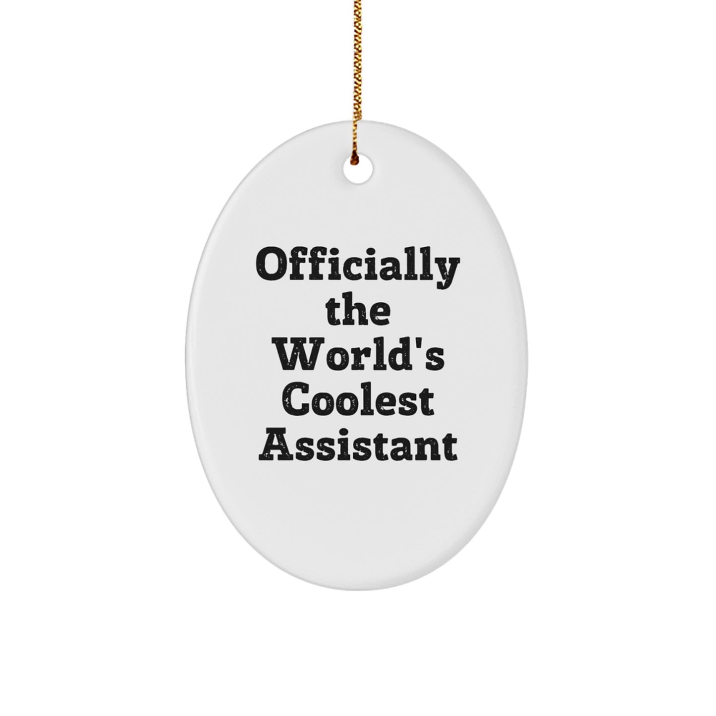 Funny Assistant Gifts - Officially The World's Coolest Assistant Oval Ornament for Home Decor, Christmas Unique Gifts from Friends, Coworkers, Family for Assistant - Image 1