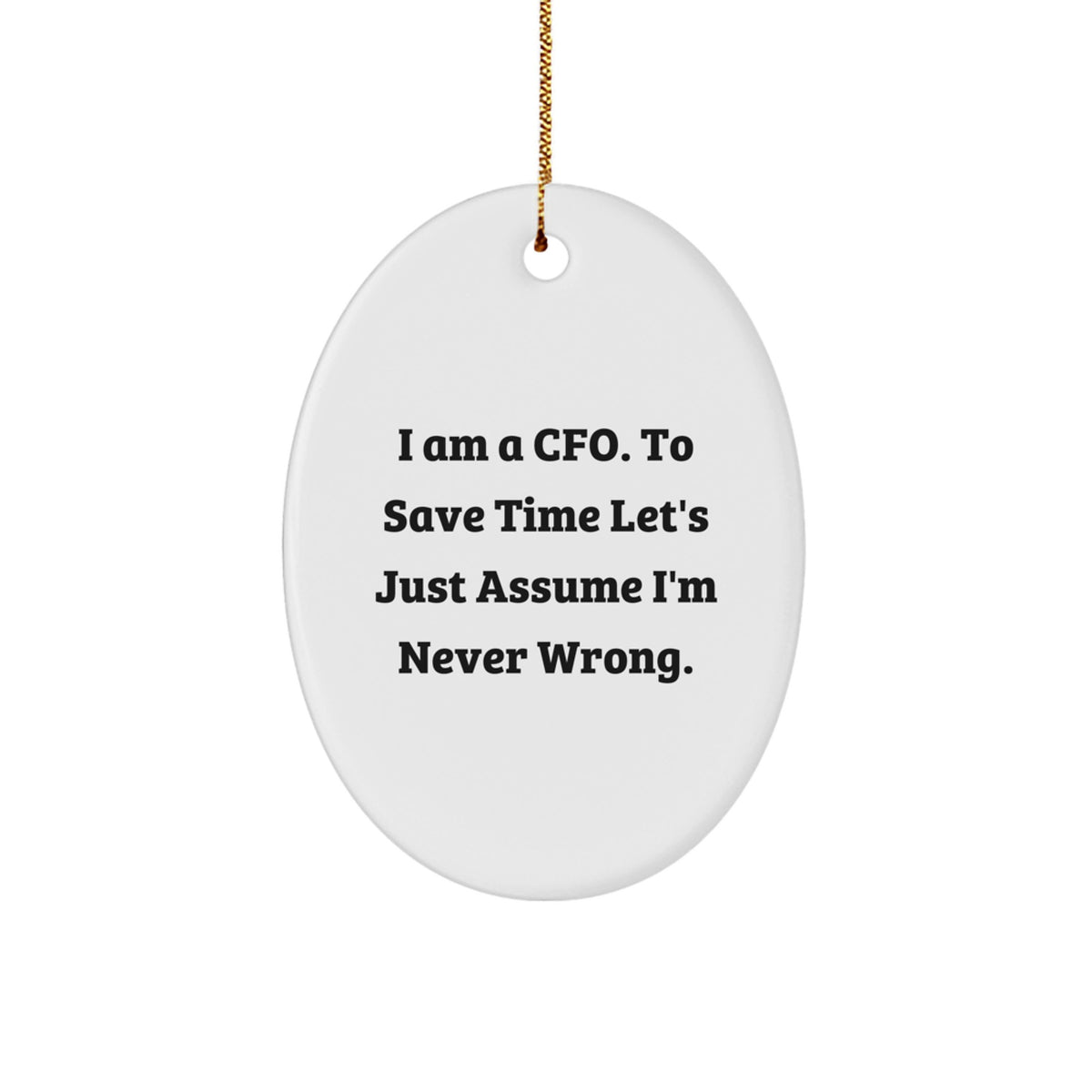 Funny CFO Gifts for Him, Oval Ornament Quotes, Christmas Unique Presents from Friends, Men, Coworkers, Family - Image 1