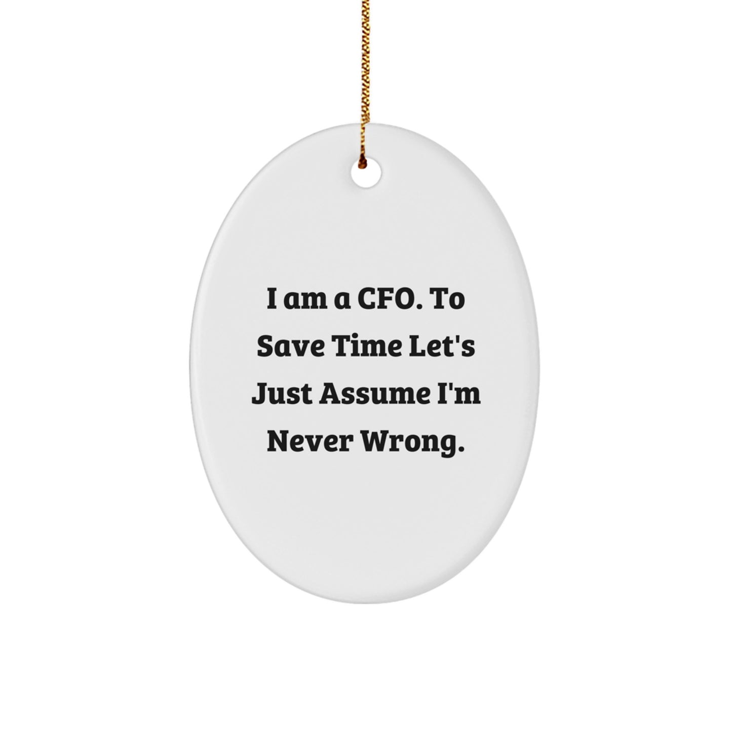 Funny CFO Gifts for Him, Oval Ornament Quotes, Christmas Unique Presents from Friends, Men, Coworkers, Family - Image 1