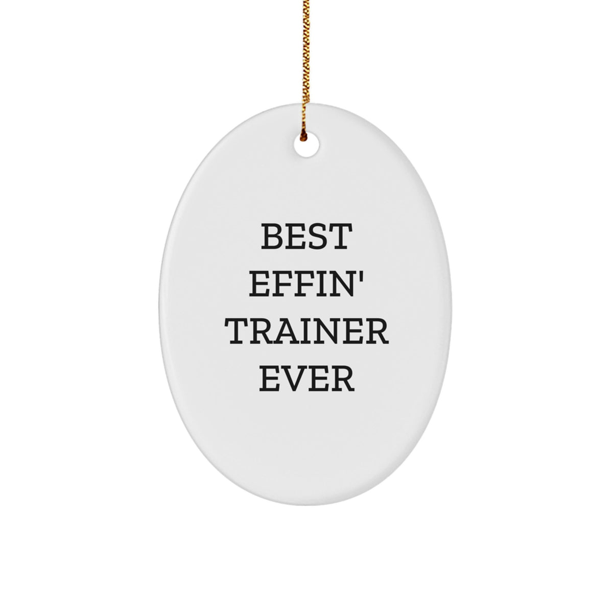 Funny Trainer Oval Ornament Gifts from Men Friends to Trainer Friends Best Effin' Trainer Ever Christmas Unique Gifts - Image 1
