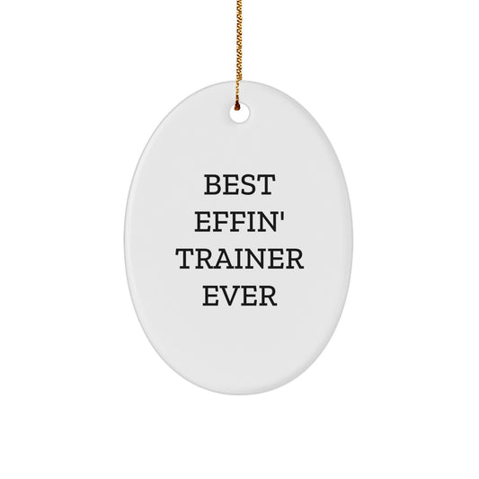 Funny Trainer Oval Ornament Gifts from Men Friends to Trainer Friends Best Effin' Trainer Ever Christmas Unique Gifts - Image 1