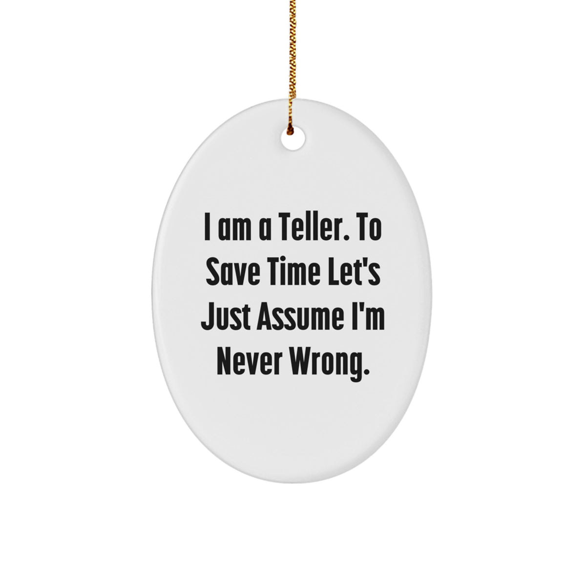 Funny Teller Oval Ornament Gifts from Family for Christmas - Image 1