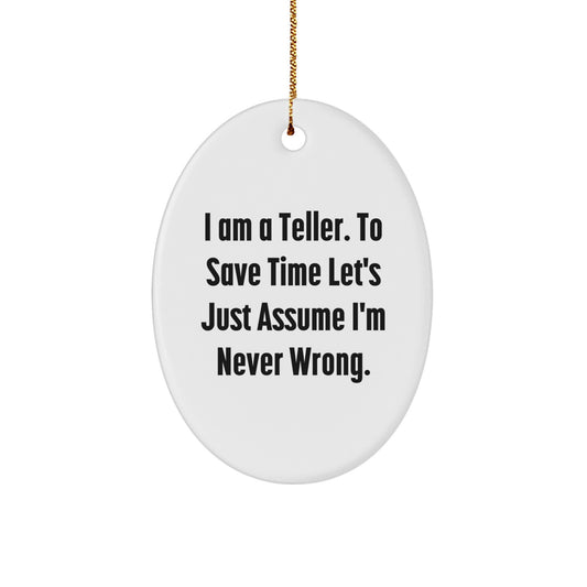 Funny Teller Oval Ornament Gifts from Family for Christmas - Image 1
