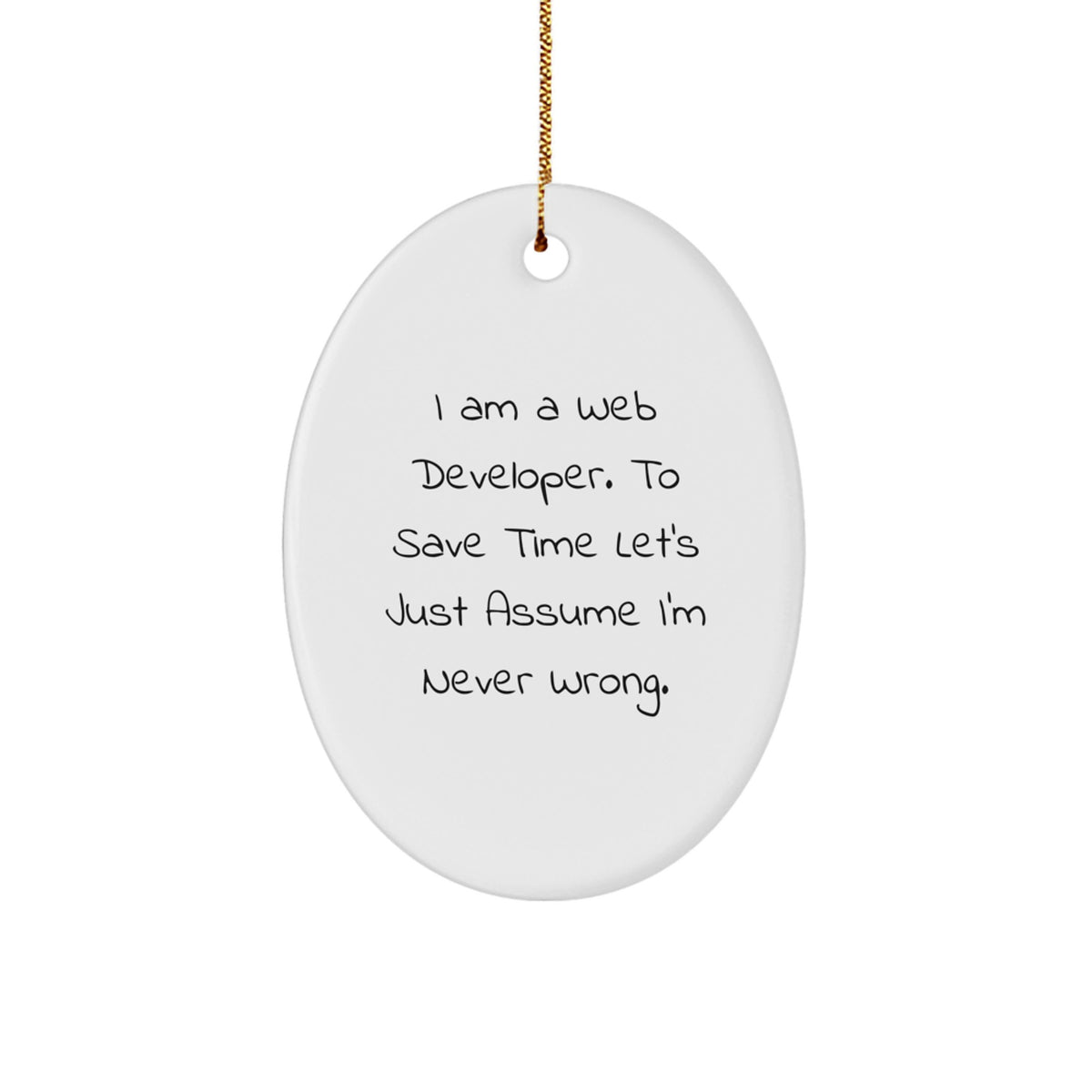 Funny Web Developer Oval Ornament Gifts from Friends for Christmas Unique Decorations - Image 1