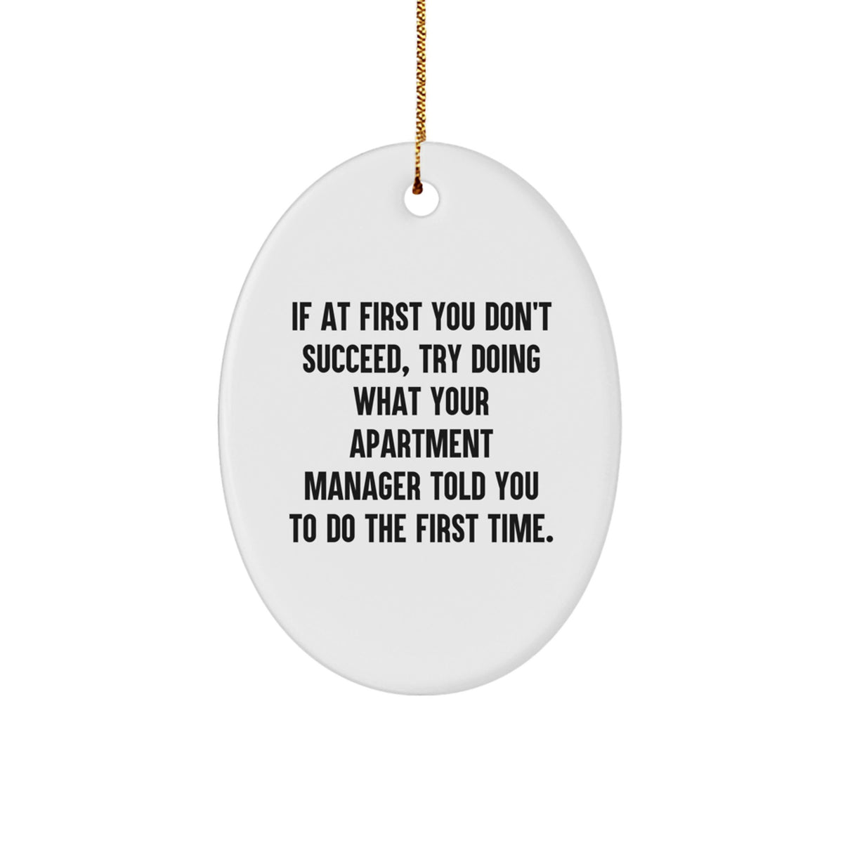 Funny Apartment Manager Gifts Oval Ornament for Christmas Unique Gifts from Friends to Apartment Manager - Image 1