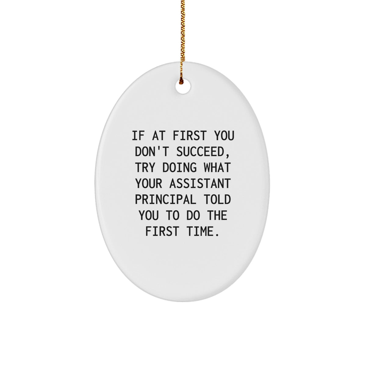 Funny Assistant Principal Gifts from Friends for Assistant Principal - Oval Ornament Quote - Christmas Unique Gifts - Image 1