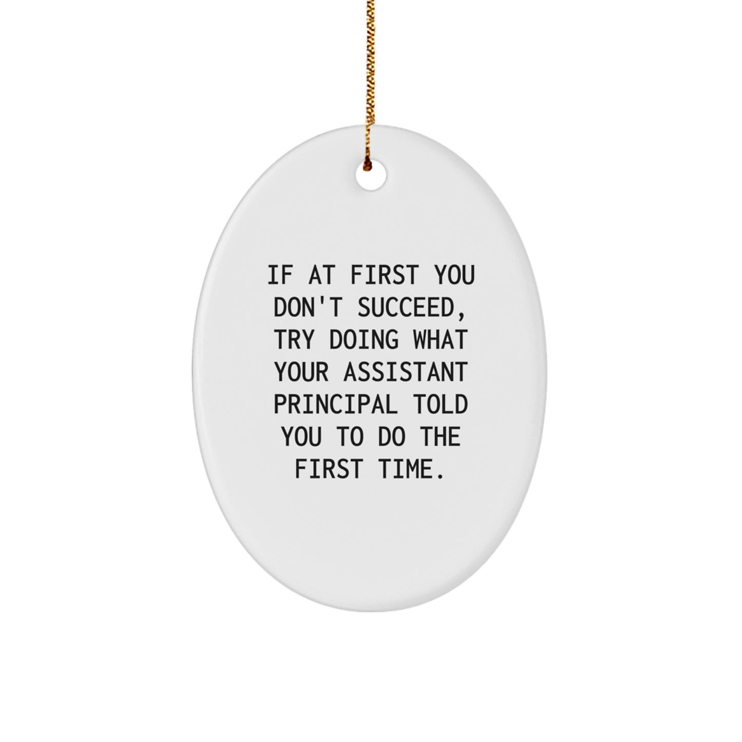 Funny Assistant Principal Gifts from Friends for Assistant Principal - Oval Ornament Quote - Christmas Unique Gifts - Image 1