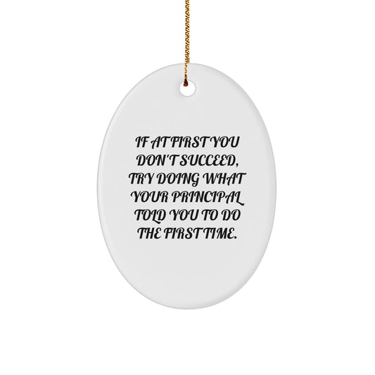 Funny Principal Oval Ornament Gifts from Men to Principal for Christmas Unique - Image 1
