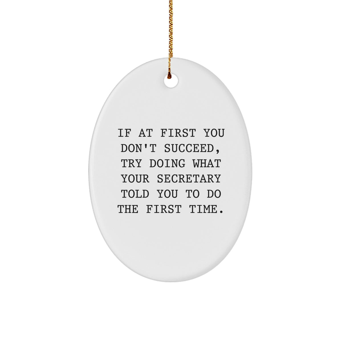 Funny Secretary Oval Ornament Gifts from Friends and Family for Christmas Unique Gifts - Image 1