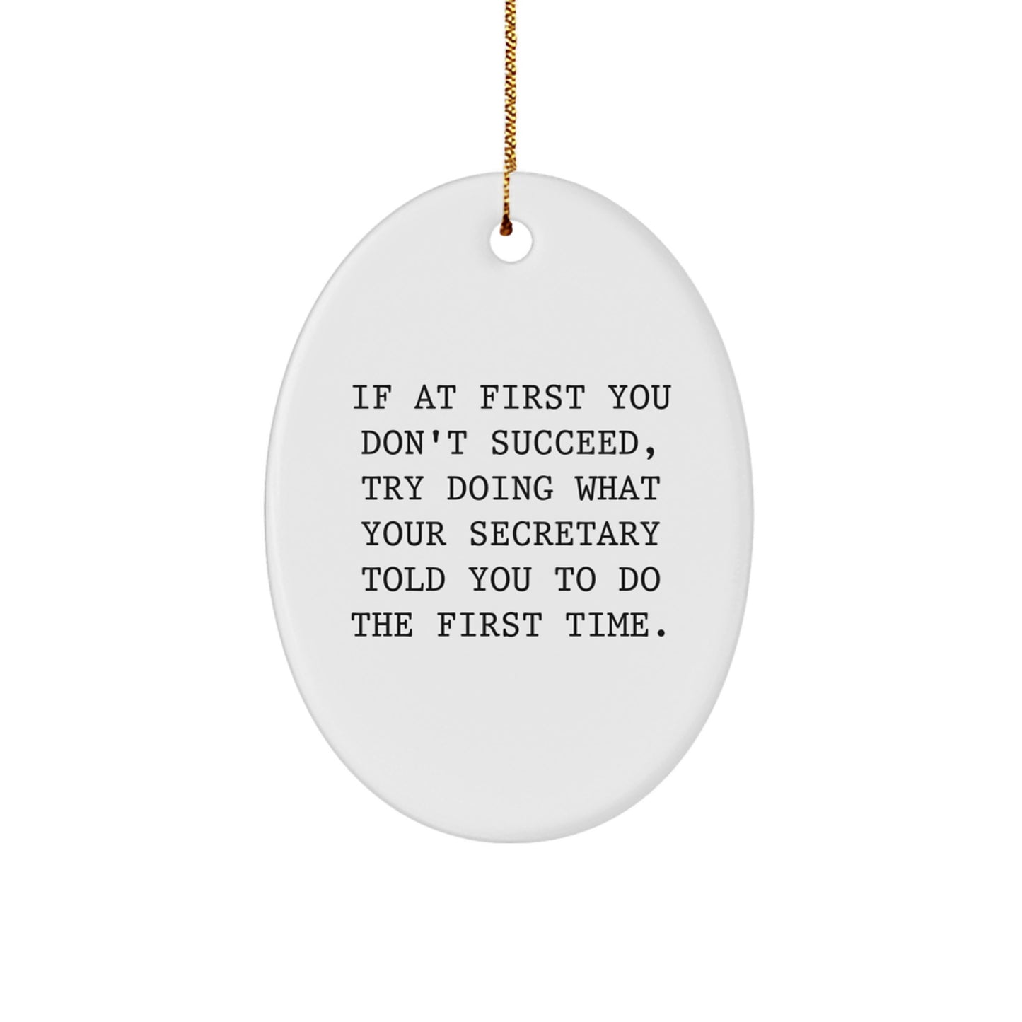 Funny Secretary Oval Ornament Gifts from Friends and Family for Christmas Unique Gifts - Image 1