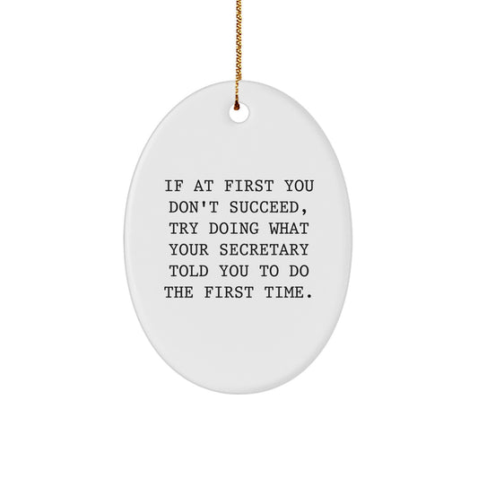 Funny Secretary Oval Ornament Gifts from Friends and Family for Christmas Unique Gifts - Image 1