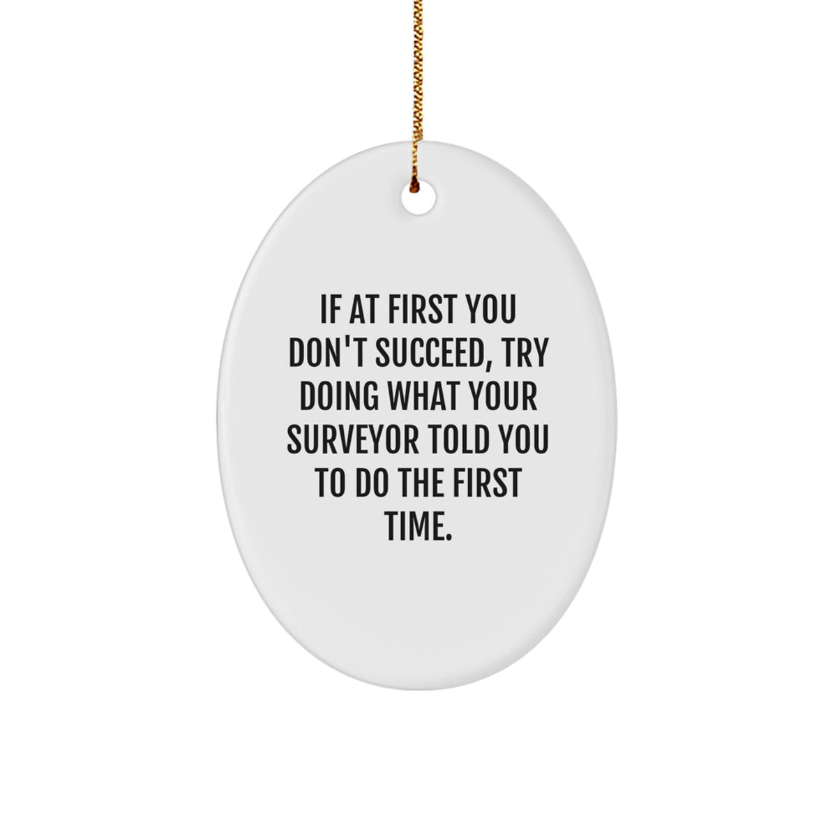 Funny Surveyor Gifts from Men to Friends - Oval Ornament with Surveyor Quote, Christmas Unique Gifts - Image 1