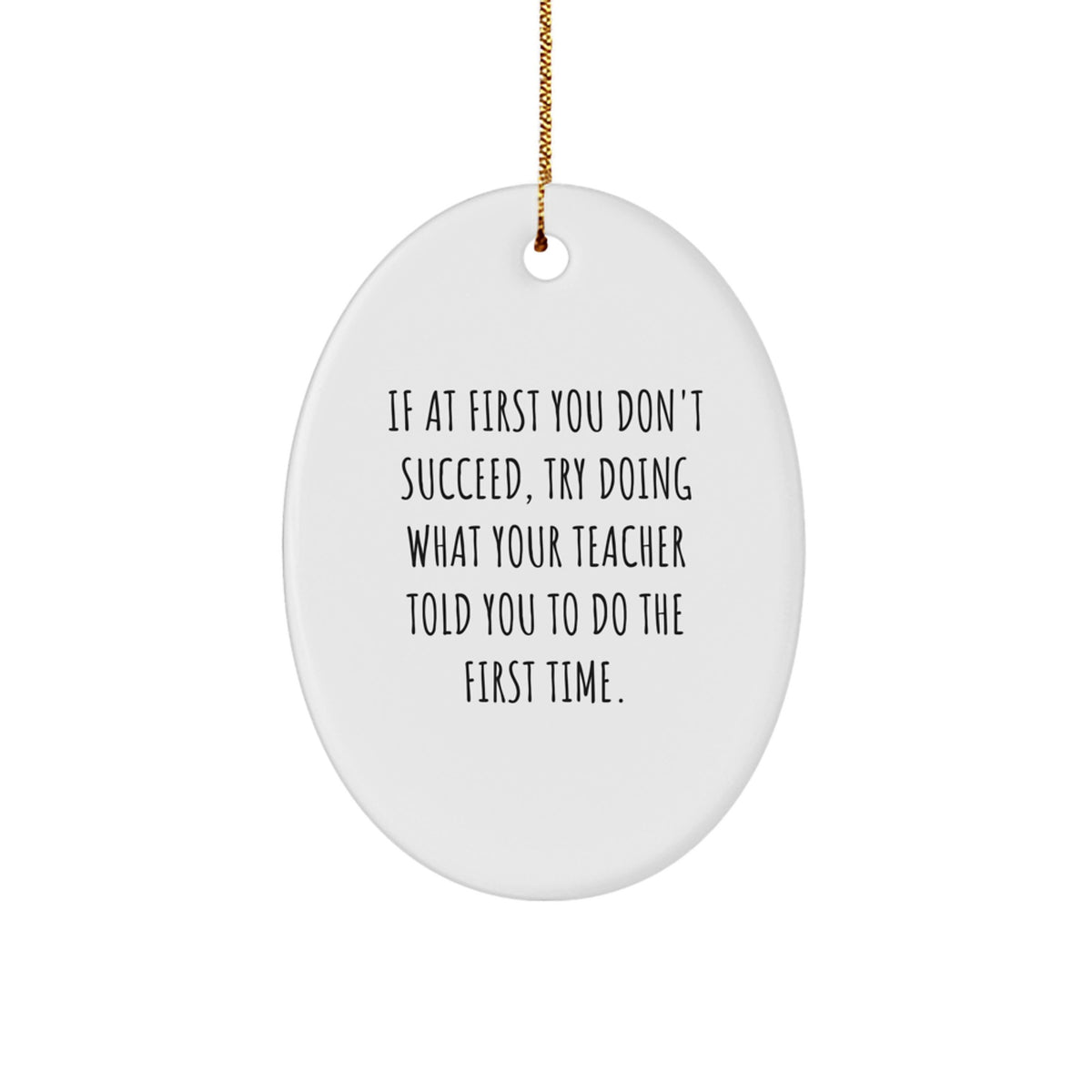 Funny Teacher Oval Ornament Gifts from Men to Wife, Unique Teacher Christmas Memorable Presents for Women, Oval Shaped Teacher Decorative - Image 1