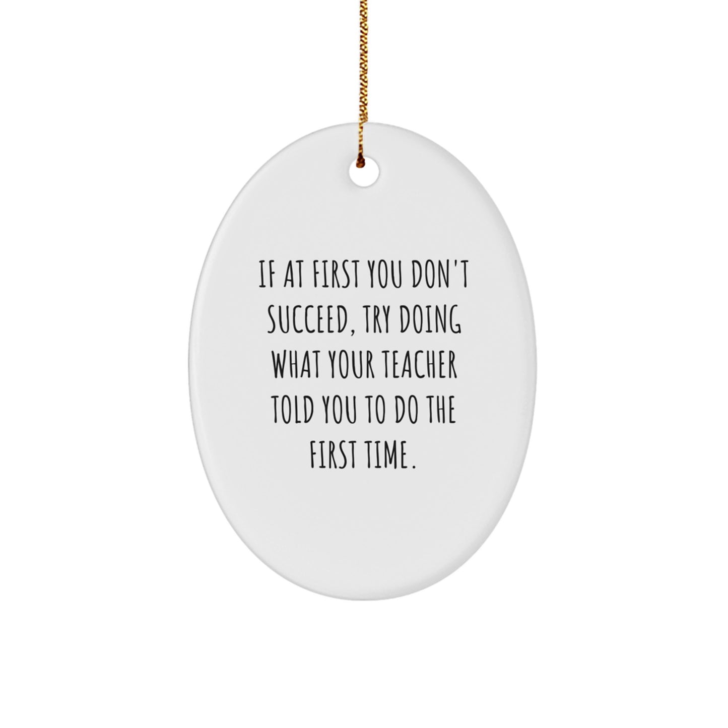 Funny Teacher Oval Ornament Gifts from Men to Wife, Unique Teacher Christmas Memorable Presents for Women, Oval Shaped Teacher Decorative - Image 1