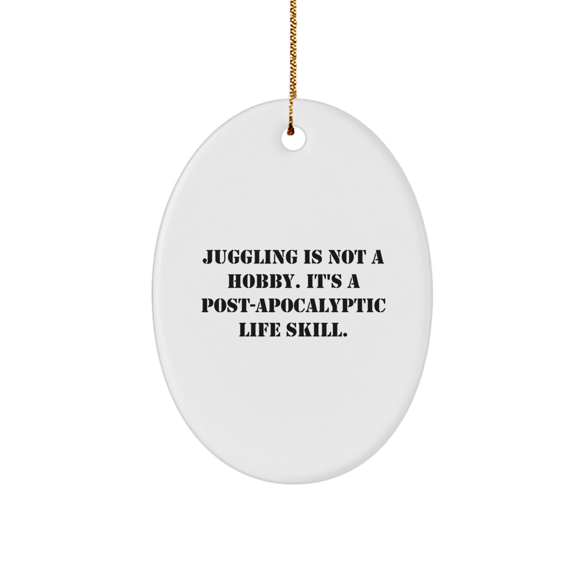 Funny Juggling Oval Ornament Gifts from Family for Juggling Enthusiasts at Christmas Unique Gifts, Juggling Decorations, Oval Shaped Ornaments - Image 1
