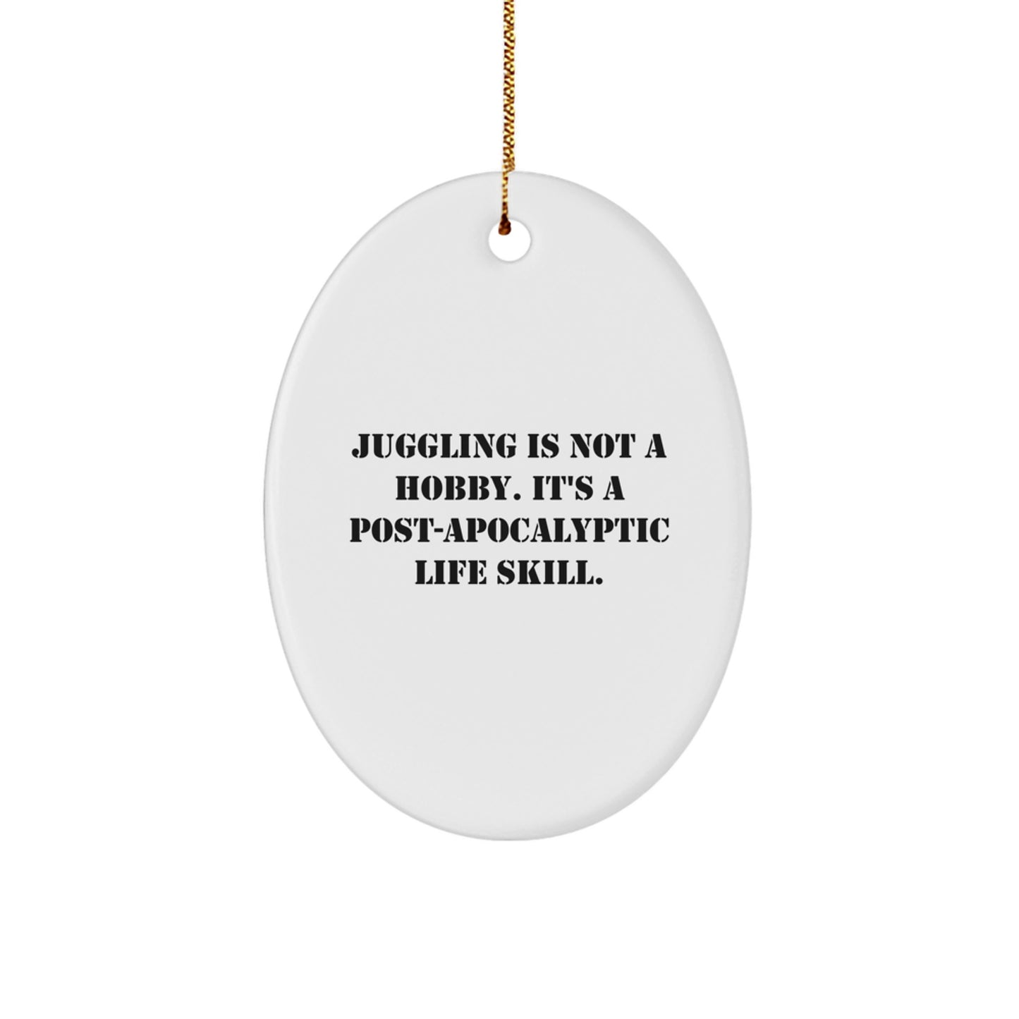 Funny Juggling Oval Ornament Gifts from Family for Juggling Enthusiasts at Christmas Unique Gifts, Juggling Decorations, Oval Shaped Ornaments - Image 1