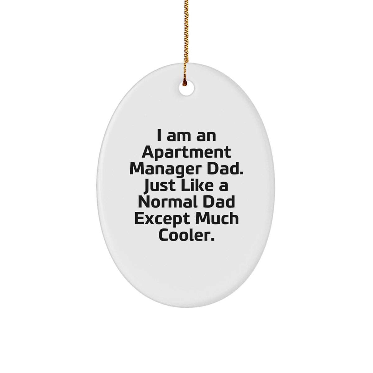 Funny Apartment Manager Dad Gifts from Men to Apartment Manager Dads, Christmas Unique Gifts for Men and Women, Oval Ornament - Image 1