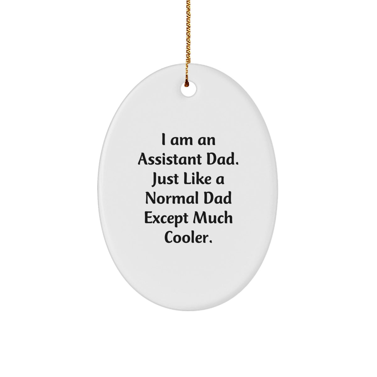 Funny Assistant Dad Oval Ornament Gifts from Men to Family, Christmas Unique Gifts for Assistant Dads - Image 1