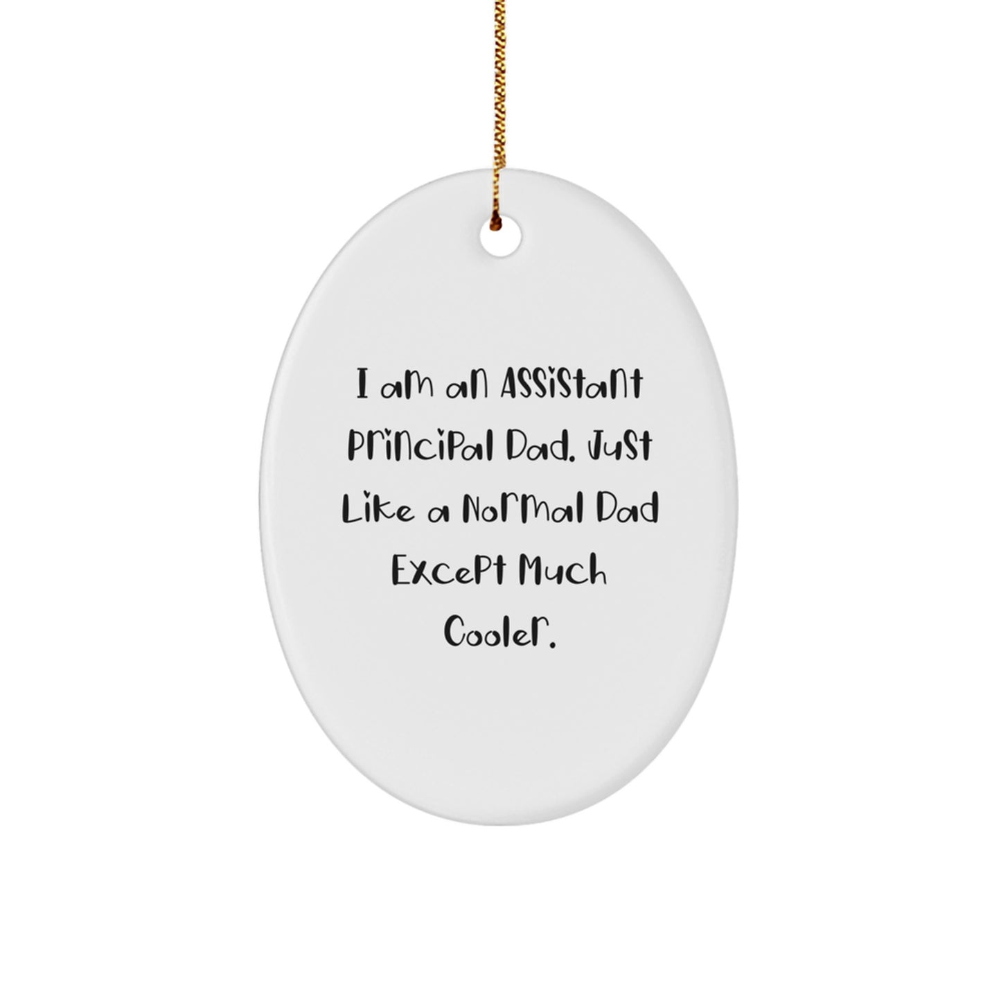 Gifts from Men to Assistant Principals, Funny Oval Ornament for Christmas Unique Gifts - Image 1