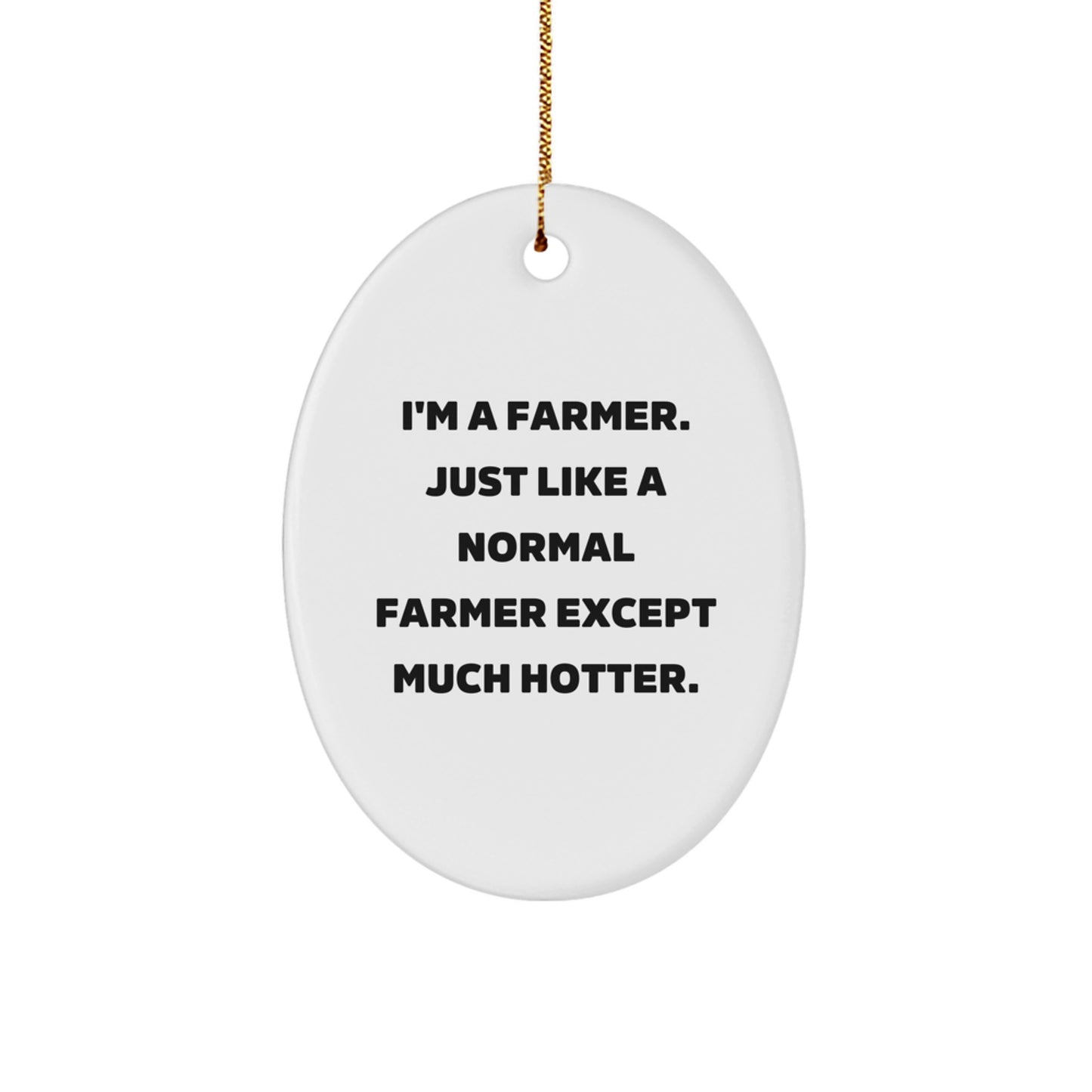 Funny Farmer Gifts - 'I'm A Farmer' Oval Ornament for Christmas - Image 1