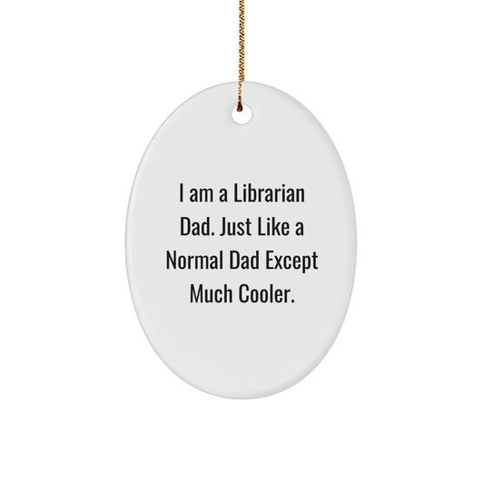 Librarian Dad Keepsake Christmas Ornament for Him Gift - Image 1