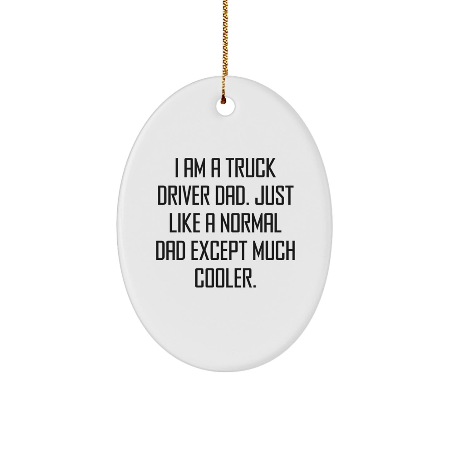 Truck Driver Gifts, Funny Oval Ornament for Truck Driver Dad Christmas Unique Gifts from Men to Truck Driver - Image 1