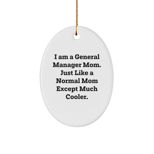 Funny General Manager Mom Gifts for General Manager Men, Oval Ornament for Christmas Unique Gifts from Family - Image 1