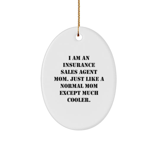 Christmas Gift for Her Present Oval Insurance Sales Agent Ornament - Image 1